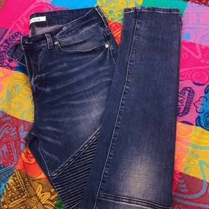 PacSun Stacked Skinny Blue Moto Jeans